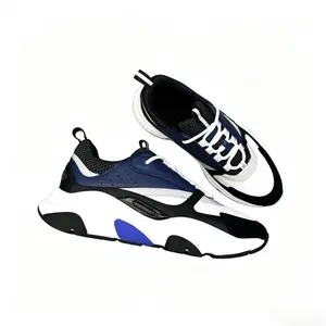 Men's Chunky Dad Sneakers Breathable Mesh Casual Running Shoes Black White Blue Fashion Platform Trainers