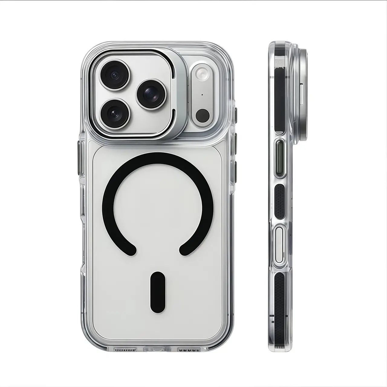 Cellphone Cover for iPhone 18 Pro Max, 17, 17 Pro Max, 16, 15 - Magnetic Silicone-TPU Crystal Lens Lift Drop-Safe Shock Protection Case (Mobile Phone Accessories)
