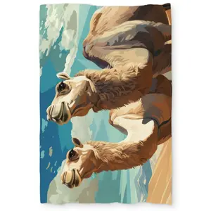 MWW C1DCTXLWKX5KFJ Camels Looking Up White Twin Size Extra Long Duvet Cover - Stylish Home Decor