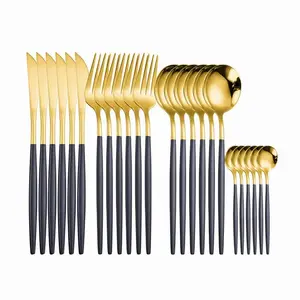 24pcs/set Stainless Steel Cutlery Set, Including Spoon, Fork, Knife, Dessert Spoon, Household Tableware Set for 6 People, Kitchen Set Cutlery, Dad Gifts for Fathers Day, Summer for Gift