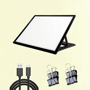 A3 Light Board comzler 6 Levels Stepless Dimmable LED Copy Board with Type-C Cable for Diamond Painting Weeding Vinyl Sketching Animation Ultra-Thin 6500K Brightness Magnetic Clip Pen Holder