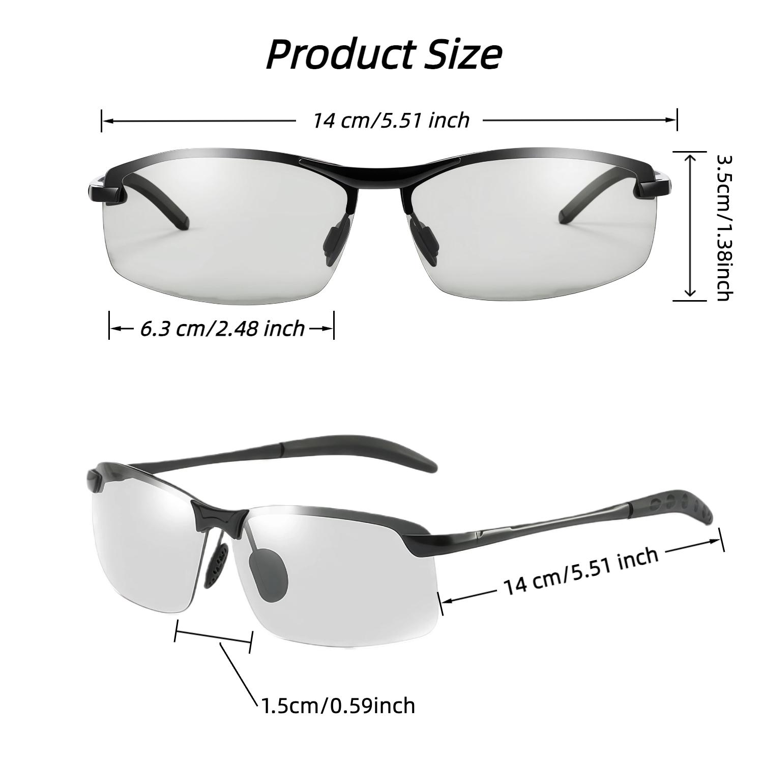 PALESHY Polarized Photochromic HD Sunglasses for Men Women UV400 Protection Ultralight Eyewear Day Night Safety Glasses for Fishing Golf Outdoor Activities Classic Rectangular Design
