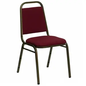 Banquet Hercules Black Vinyl Outdoor Chair - Gold Vein Steel Frame, Angled Back Design, Stackable with Stacking Bars