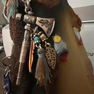 Hand Made Native American Tomahawk Earrings with Feathers and Tassels Unique Cultural Jewelry