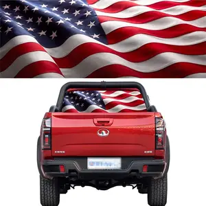 65x22 in  Flag Decals for  SUV  Flag Window Decal, Classic Rear Window Decals for  Decor - One Size Fits  Pickup  ( Flag-1)