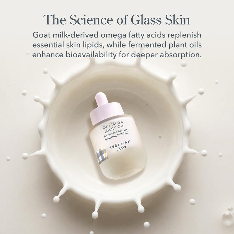 Beekman 1802 Glass Skin Bundle with Potato Peel Resurfacing Treatmetn, Milk Shake Facial Toner, and Oh! Mega Milky Oil