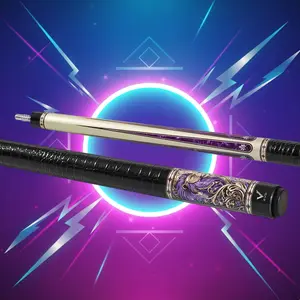 EVO Beast Amethyst Lion Carbon Fiber Pool Cue – Crocodile-Embossed Leather Wrap, 29 in Pro Taper Shaft, 12.5 mm TIME Tip, Stainless 3/8-8 Joint, 19–19.5 oz