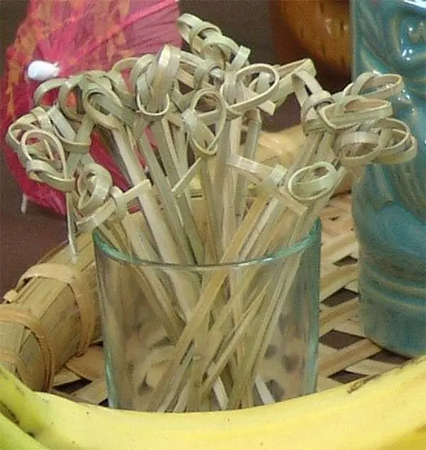 BarConic® Bamboo Cocktail Sticks - 4" Cocktail Picks, 50-Pack Bar Utensils for Drink Preparation, Cocktail Cocktail Sticks