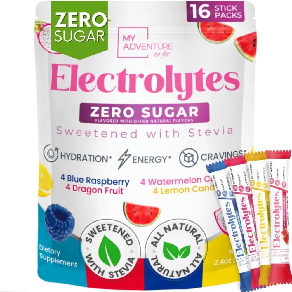 Electrolyte Powder Packets Variety Pack Sugar Free Hydration Drink Mix Water Enhancer Daily Hydration For Sports Travel And Outdoors