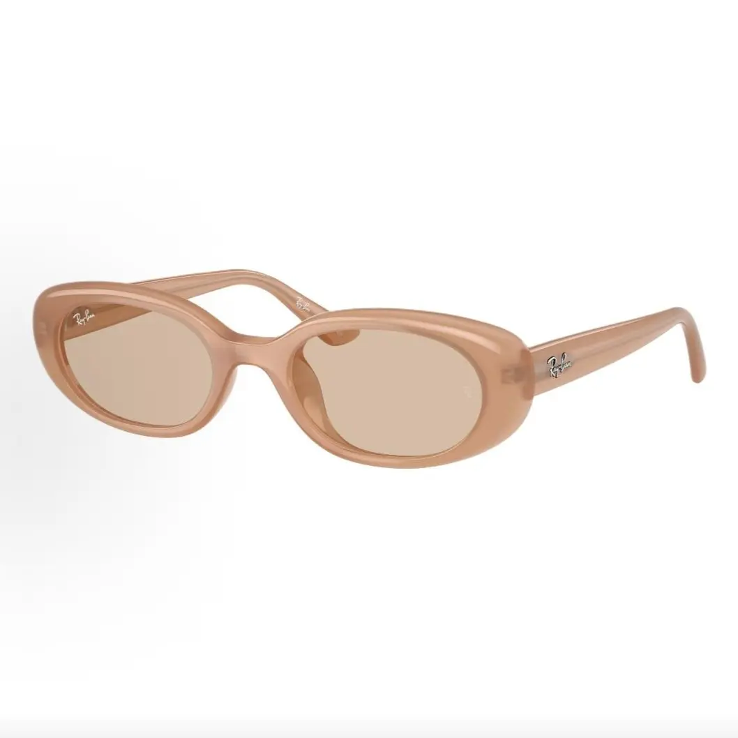 Pre-owned Brand new Ray Ban Oval RB4441 Sunglasses, Opal Beige Frame / Light Brown Lens（Do not purchase directly. Contact us for details.）