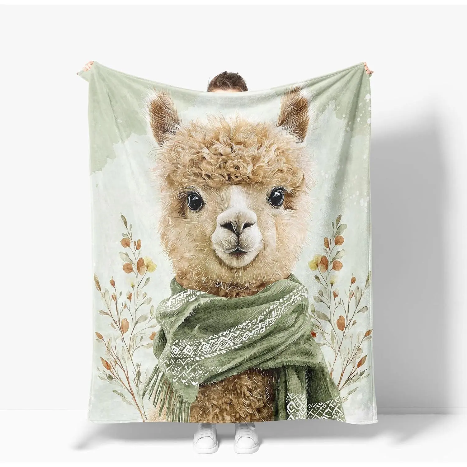 Llama Blanket Warm Plush Flannel Alpaca Throw Blanket Super Soft Flannel Cozy Fuzzy Llama Stuffed Alpaca Blanket Gifts for Kids Teens Adults Room Decor