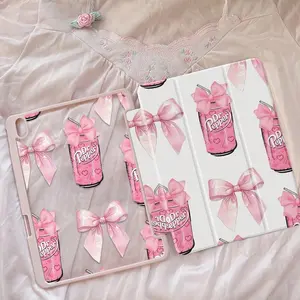 iPad 10.2 Inch Protective Case, Shockproof Kickstand Cover, Transparent Anti-Drop, Pen Slot, Full Coverage, Butterfly Print, Compatible with Multiple iPad Models