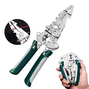 Multifunctional folding electrician wire stripping and cutting pliers, wiring pliers, wire splitting and crimping pliers, Wirecutters