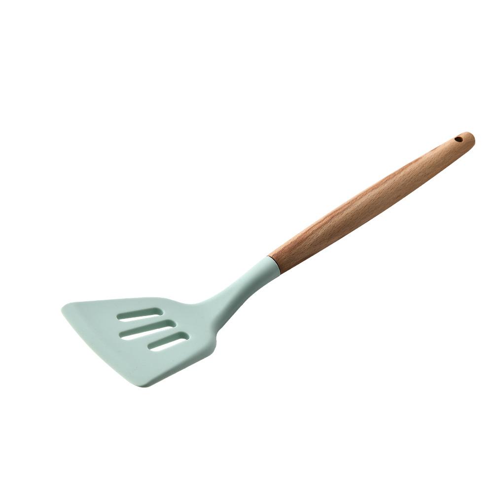 Silicone Kitchen Utensil Set with Wooden Handle, Nylon-Core Kitchen Accessories -40°C~+230°C Heat-Resistant Cookware for Stirring, Baking; Includes Silicone Spatula Set, Turner