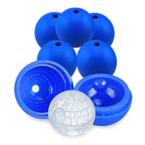 Ice Cube Mold 6 Pack Silicone 3D Space Station Ice Molds Sphere Big Ice Ball Maker for Whiskey, Bourbon and Cola