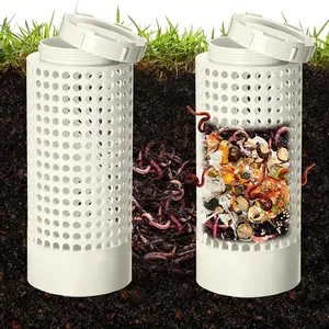 Worm Compost Bin, Worm Composting, 1/2/4 Counts Outdoor Worm Compost Bin with Lid, Space Saving Worm Tea Compost Bin, Plastic Bin for Garden & Lawn Care