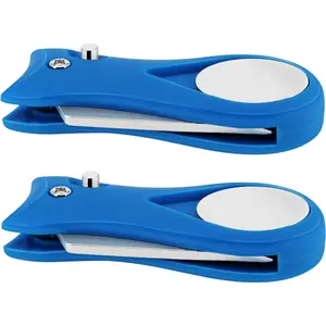 Foldable Golf Divot Tool, 2 Pack Stainless Steel Repair Tool with Pop-up Button and Magnetic Ball Marker for Men Women Golfer (Blue)