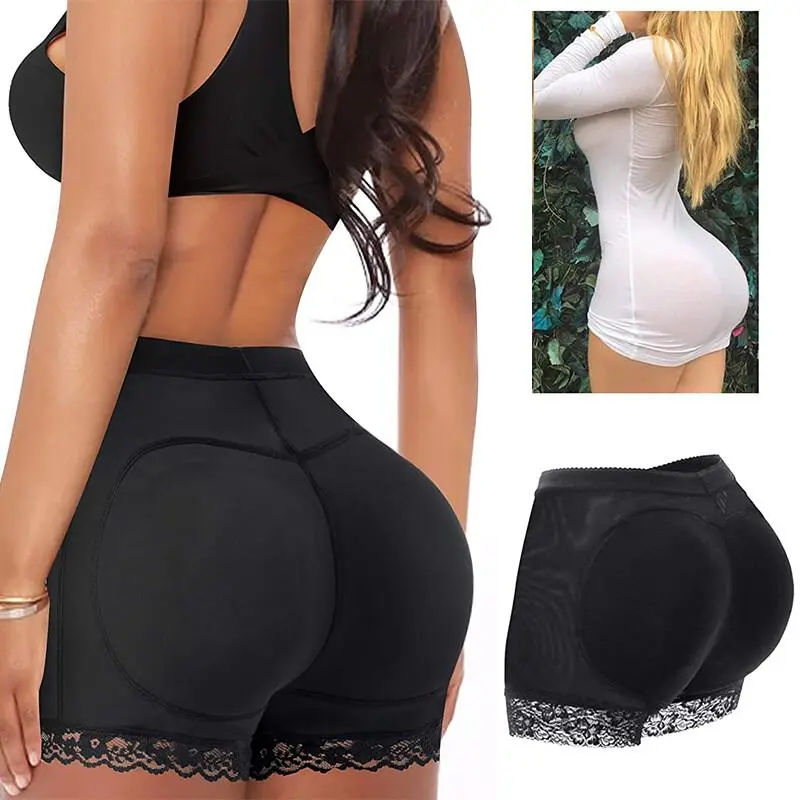 Women's High Waist Padded Butt Lifter Shapewear Boy Shorts - Abdomen Control, Slimming Compression, Thin, Soft, Breathable, Lightweight, Elastic, Comfortable Lace Underwear for Day Wear, Minimalist