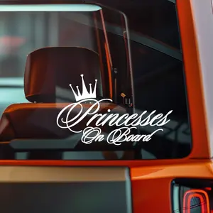 Princesses On Board 6 Inch  Mexkogifts Vinyl Decals – UV Resistant & Waterproof for Cars, Laptops and More