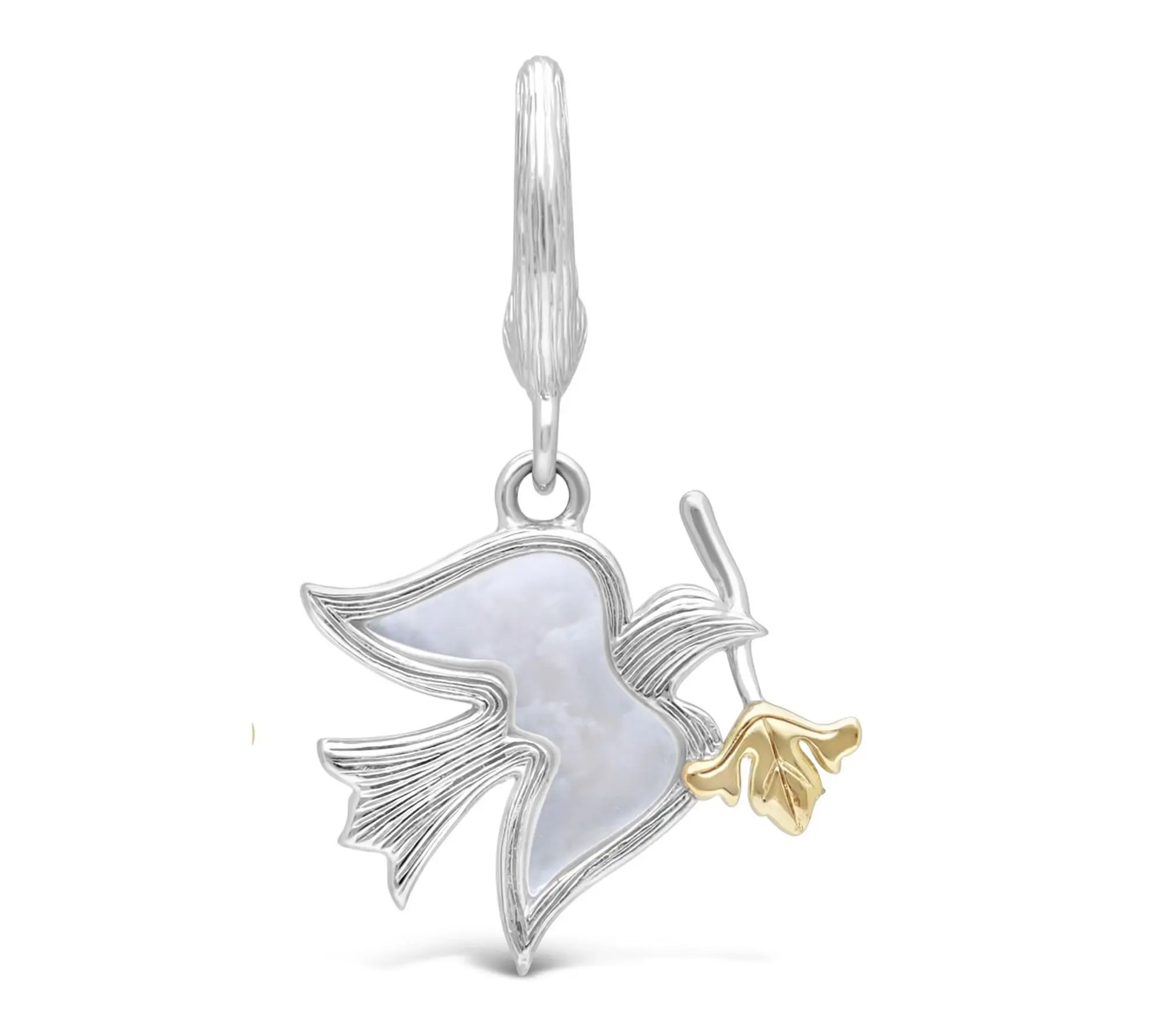 Ariva Sterling & 18K Clad Mother Of Pearl Peace Dove Charm