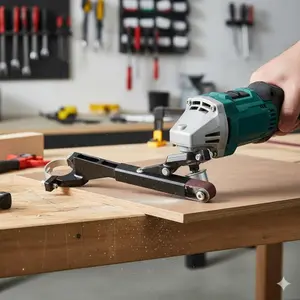 Industrial-Grade Mini Belt Sander Conversion Kit | Adapts 4.5" & 5" Angle Grinders | Portable Multi-Function Tool for Wood & Metal Surface Finishing | Non-Slip Durable Stand for Efficient Polishing & Sanding