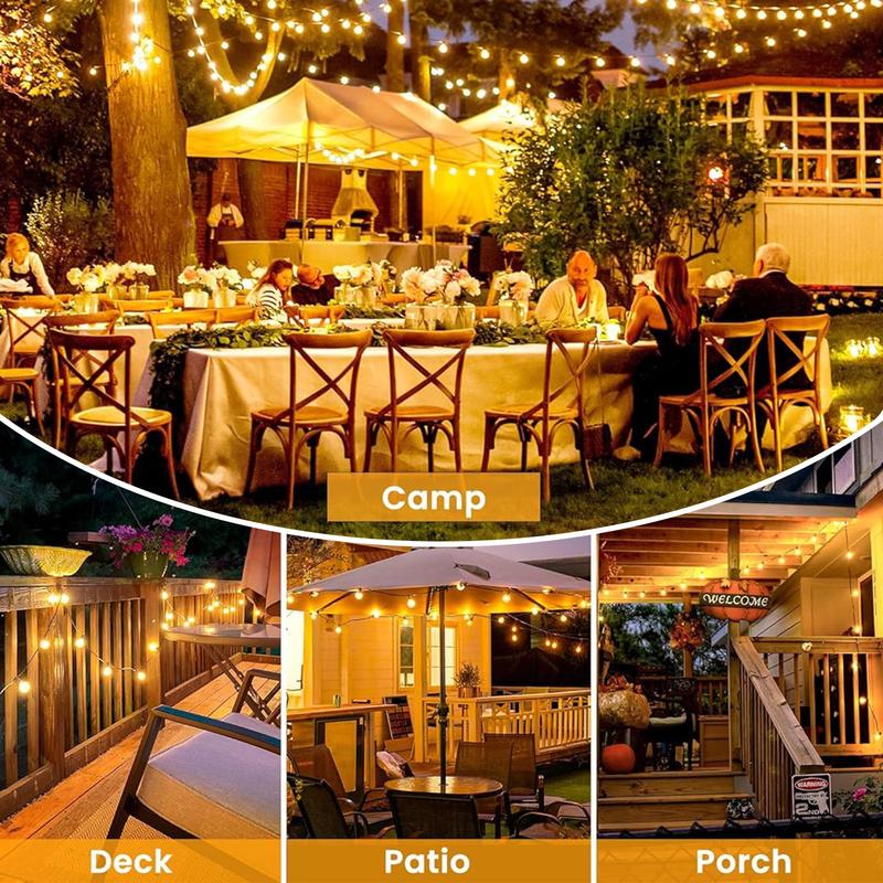 Brighttown Christmas, Halloween, 108-foot solar lights, outdoor waterproof, with remote control, 50 shatterproof LED bulbs, 3 light modes, adjustable porch, backyard, patio, garden, party