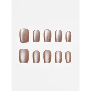 Aura Nails Champagne Stardust Squoval Press-On Nails - 10 Pc Set