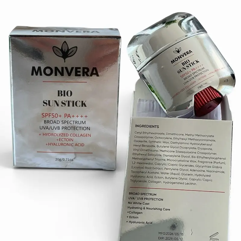 2 MONVERA Bio Sun Stick, SPF50+ PA++++ Broad-Spectrum UV Protection, 20g