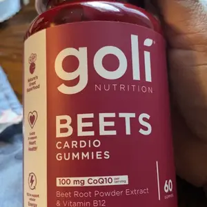 Product Review of Goli Beets Cardio Gummy - Beet Root Extract & 100mg CoQ10, Gluten-Free, Vegan, Non-GMO, and Gelatin-Free. Nature's Great Superfood from B**8