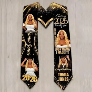 Custom Photo Graduation Stole, Personalized Class of 2026 Sash, College Grad Sash Gift