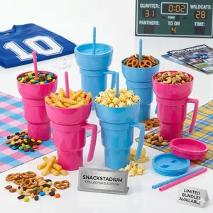2-Pack Bundle | 2-in-1 Stadium Snack and Drink Cup 32 Oz