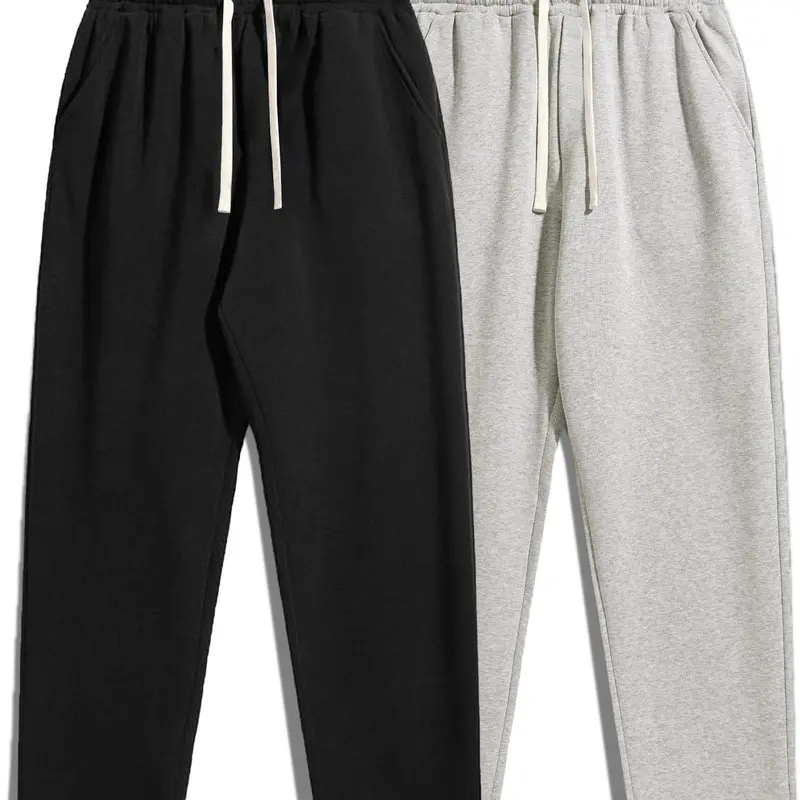 Men's Solid Drawstring Waist Sweatpants, Baggy Jogging Pants,Casual Plain Soft Texture Pocket Design Pants for Fall,Winter, Men's Trousers for Daily Wear, Comfy Pants,Lounge Pants,Pants for Men, Work Pants Men, Baggy Sweatpants Men, Regular Fit Tracksuit