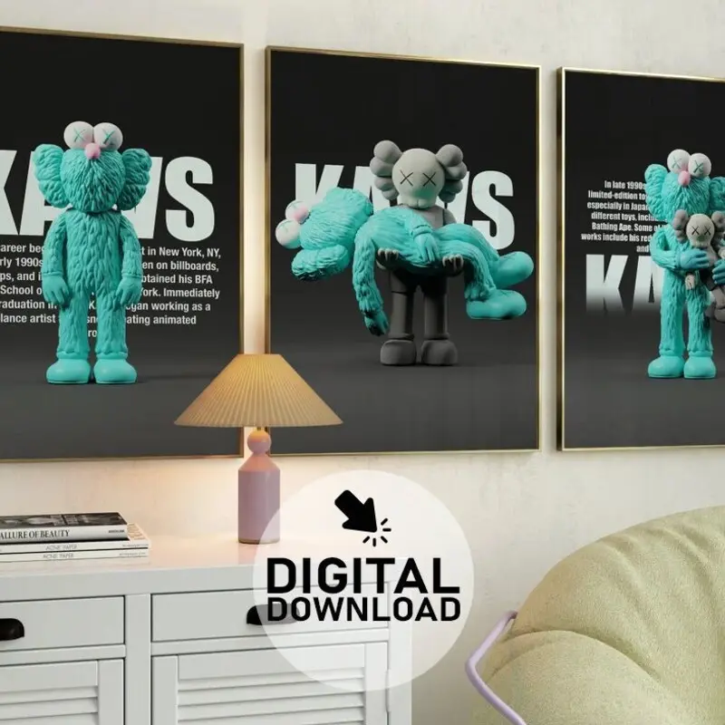 Stylish Kaws Art Collection: Perfect Gift for Minimalist and  Fans   Included