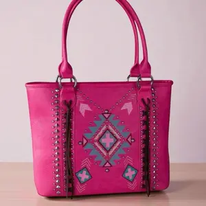 Montana West Embroidered Aztec Collection Tote Bag