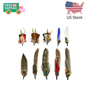 10Pcs Hat Feathers, Natural Feathers Peacock Feathers for Hats, Feathers Accessories DIY Decorations (10 Style)