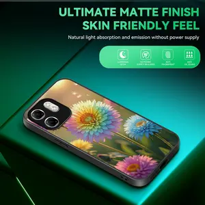 Protective Case for Infinix Hot Series, Colorful Hydrangea Pattern Glowing Night Light Phone Case, Natural Glow No Power Needed