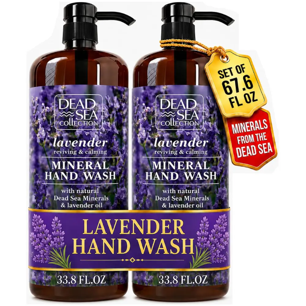 Lavender Moisturizing Hand Soap Pack Of 2 With Dead Sea Minerals Lavender Oil Liquid Hand Wash 33.8 Oz Each