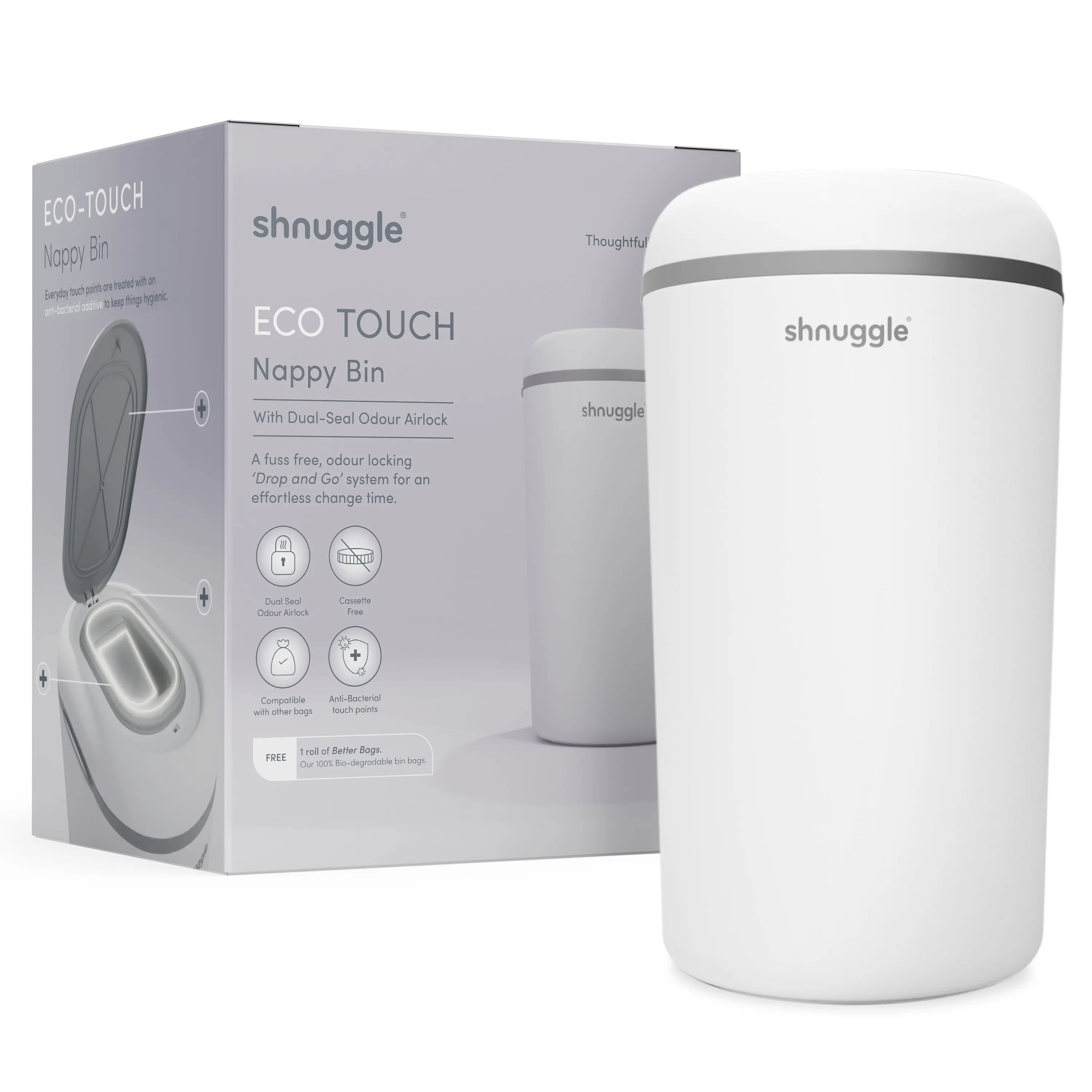 Shnuggle Eco-Touch Nappy Bin Diaper Pail Shnuggle Eco-Touch Nappy Bin Diaper Pail