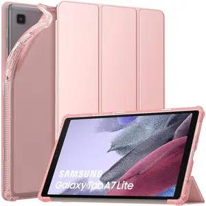 Case Fits Samsung Galaxy Tab A7 Lite 8.7" 2021 (SM-T225/T220/T227), Slim Lightweight Smart Case Trifold Stand Case with Soft TPU Translucent Frosted Back Shell for Galaxy Tab A7 Lite, Rose Gold