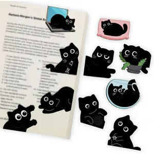 5-10 Pack Magnetic Cat Bookmarks Adorable Black Cat Design Reading Bookmarks Gift for Female Book Lovers