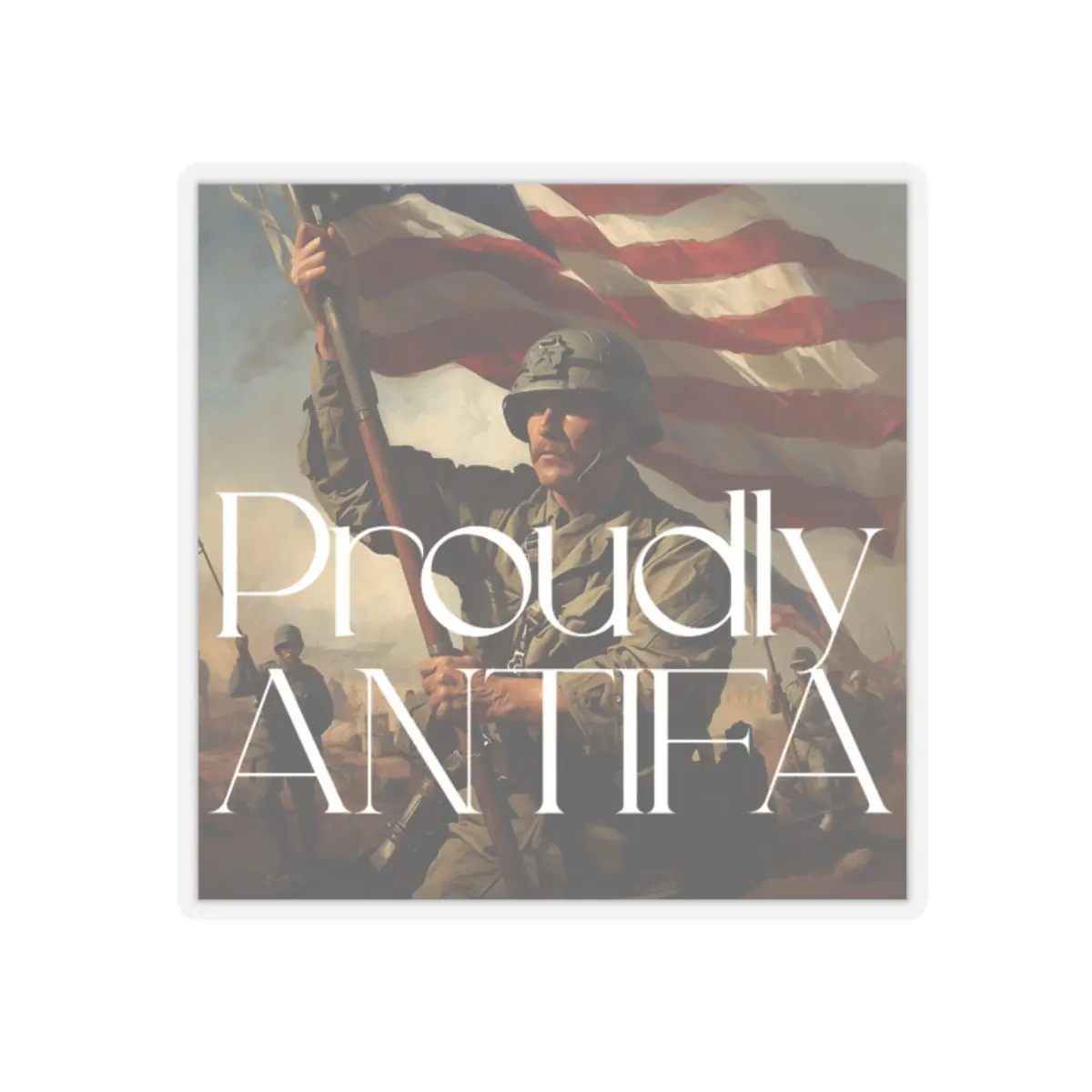 Proudly ANTIFA Kiss-Cut Sticker | Political Protest Decal