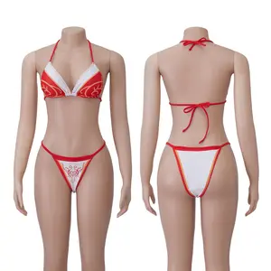 LOL Ahri Akali Cosplay Costume Anime Red Sexy Bikini Swimsuit Game Cosplay Halloween KDA Swimwear Lingerie Gift Christmas