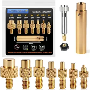 7X Soldering Tips/Heat Set Insert Tips - for Thread Inserts M2, M2.5, M3, M4, M5, M6, M8 Soldering Iron Adapter, Compatible with 900M/T18/FX-888D  Affordable Plastic  Printer Components Tool Kit