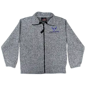 Made in the USA: US Air Force Heathered Tweed Fleece Zip-Up Jacket Menswear Stylish