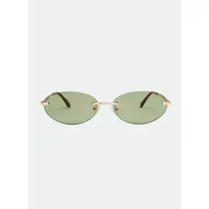 Jasmine - Gold/Green Frameless Sunglasses with Lightweight Rimless Silhouette for Sleek Sophistication