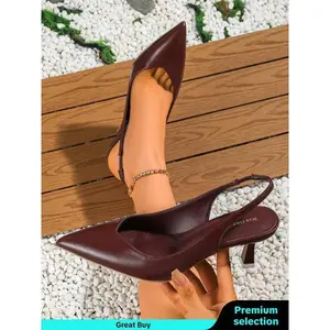 Summer Minimalist Slingback Pumps, Elegant Solid Color Stylish Stiletto High Heels, Comfort Pointed Toe Sandals, 2024 Summer Back To School Footwear, Walking Shoes for Women Office Siren Outfit, Valentine's Day, Gifts for Her
