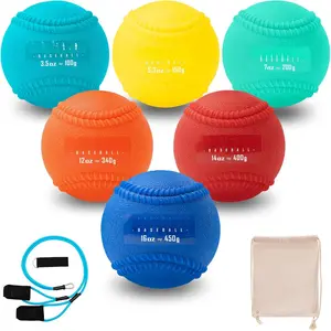 6/9 Pack Plyometric Weighted Baseball Set (3.5-16/35/53/70 oz) - Variable Weight Plyo Baseballs for Improved Power & Pitching Training - for All Skill Levels