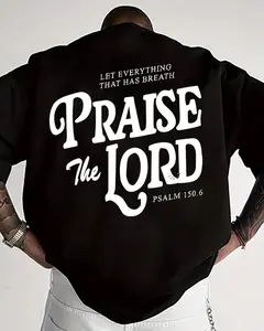 Unisex 'Praise The Lord' Sweatshirt, Vintage Retro Christian Worship Graphic Featuring Psalm 150:6 Bible Verse Design, 100% Cotton Soft Oversized Crewneck Top, Casual Streetwear for Believers, Church Goers & Religious Faith Enthusiasts