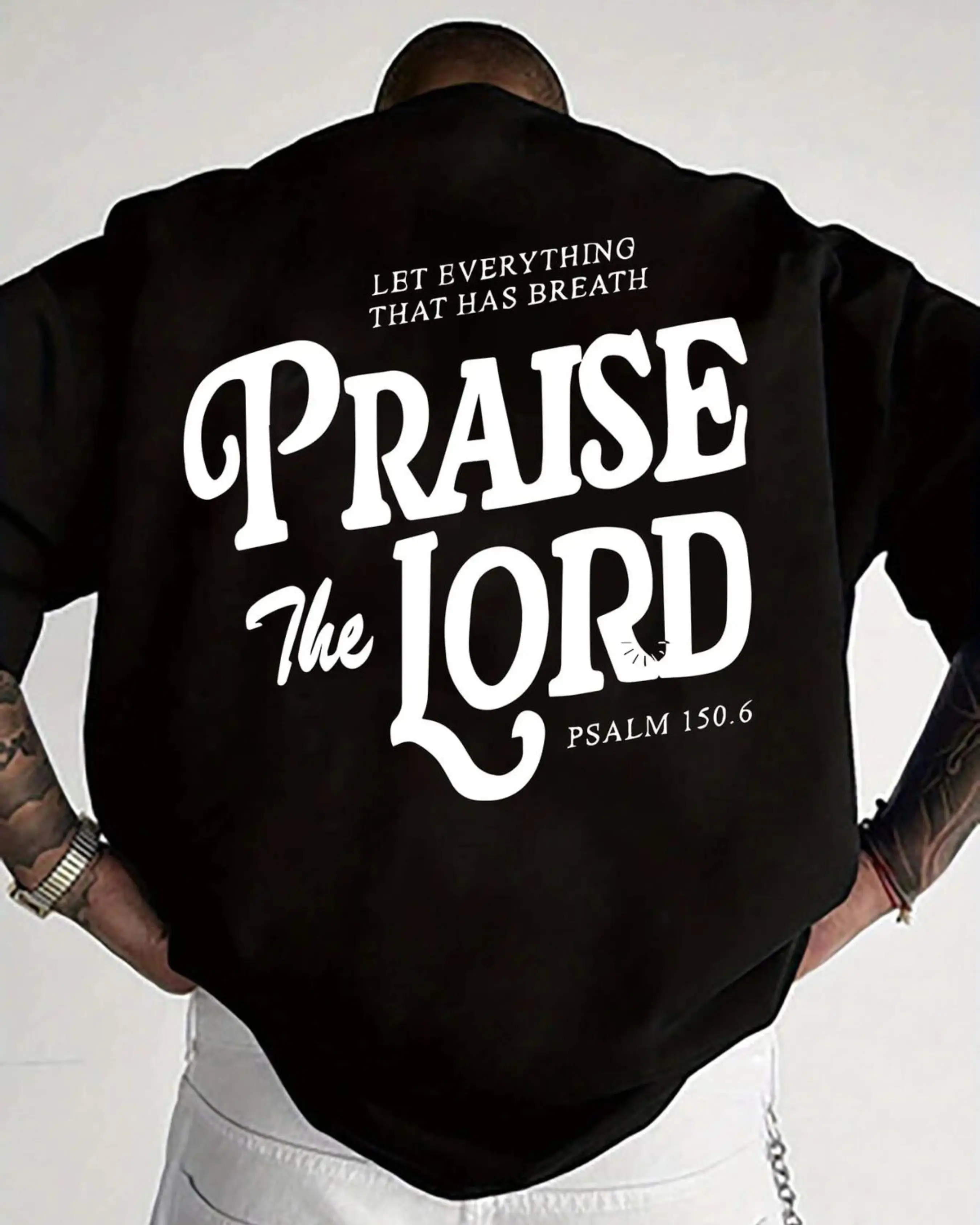 Unisex Crewneck Sweatshirt - Vintage Cult Classic Old School Vibes Christian Worship Graphic, Psalm 150:6 Bible Quote Slogan Design, 100% Cotton Soft Oversized Mens Top, Casual Streetwear for Believers, Cult Classic Style