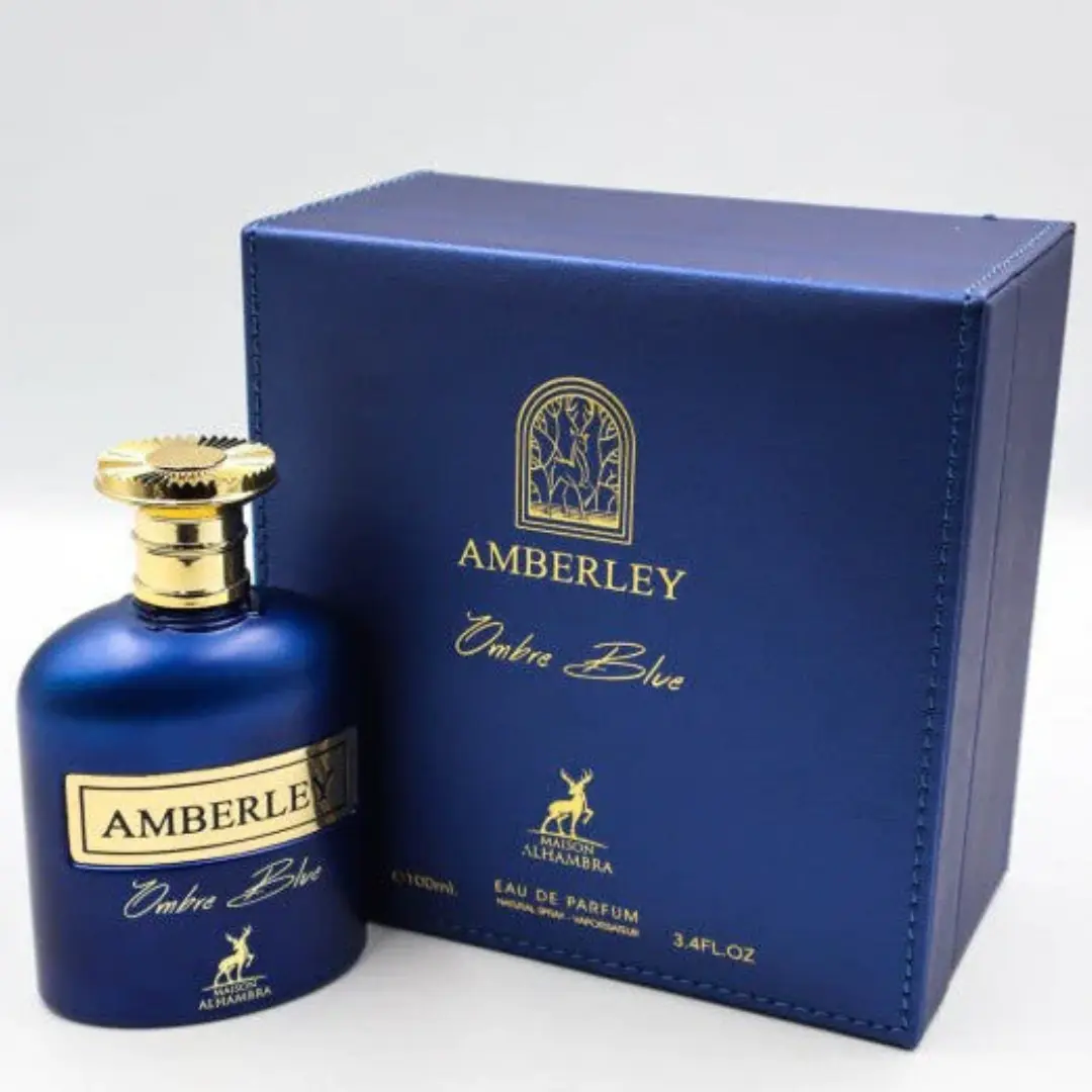 Maison Alhambra LATTAFA Amberley Ombre Blue Eau de Parfum 100ml, Men's Aquatic-Woody Fragrance with Amber & Lavender Notes, Fresh Long-Lasting Arabian Perfume, Amber Men's Fragrance, Lavender Scent Men's Fragrance